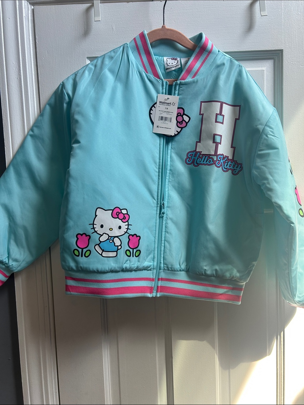Hello Kitty Mint Blue Jacket with Pink Trim